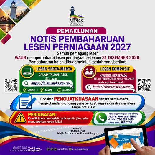 NOTIS PEMBAHARUAN LESEN PERNIAGAAN 2027