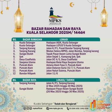 KEMERIAHAN BAZAR RAMADAN DAN BAZAR RAYA DAERAH KUALA SELANGOR 2025
