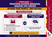 PEMAKLUMAN PENUTUPAN KAUNTER BERJADUAL HADAPAN JAYA GROCER